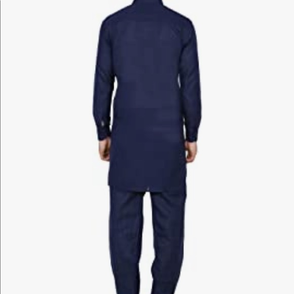 Royal Kurta Men's Linen Pathani Suit - Picture 5 of 5